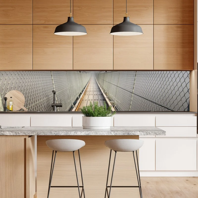 Naklejka repozycjonowalna złoty pomost w lesie nad Plitwickimi Jeziorami – Wallissimo®