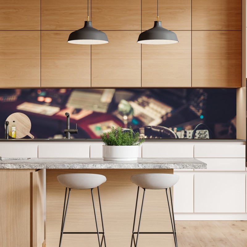 Naklejka repozycjonowalna jasna martwa natura ze słonecznikami, ziarnami i olejem – Wallissimo®