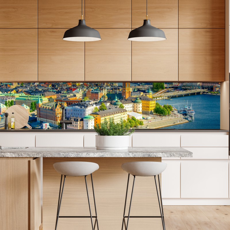 Naklejka repozycjonowalna czerwony botaniczny wzór liści – Wallissimo®