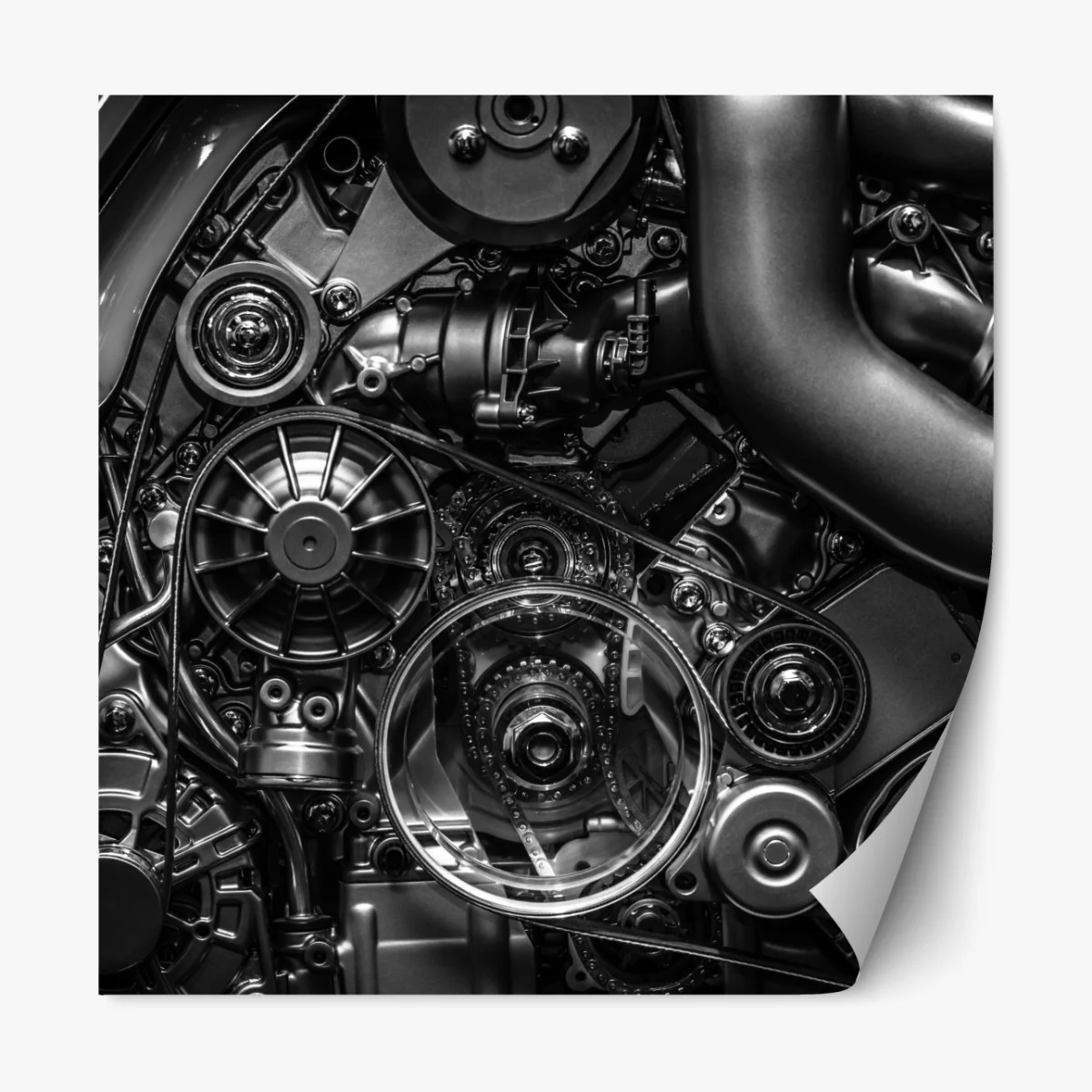 Naklejka repozycjonowalna precyzyjne zbliżenie mechaniki silnika – Wallissimo® Naklejka repozycjonowalna precyzyjne zbliżenie mechaniki silnika – Wallissimo®