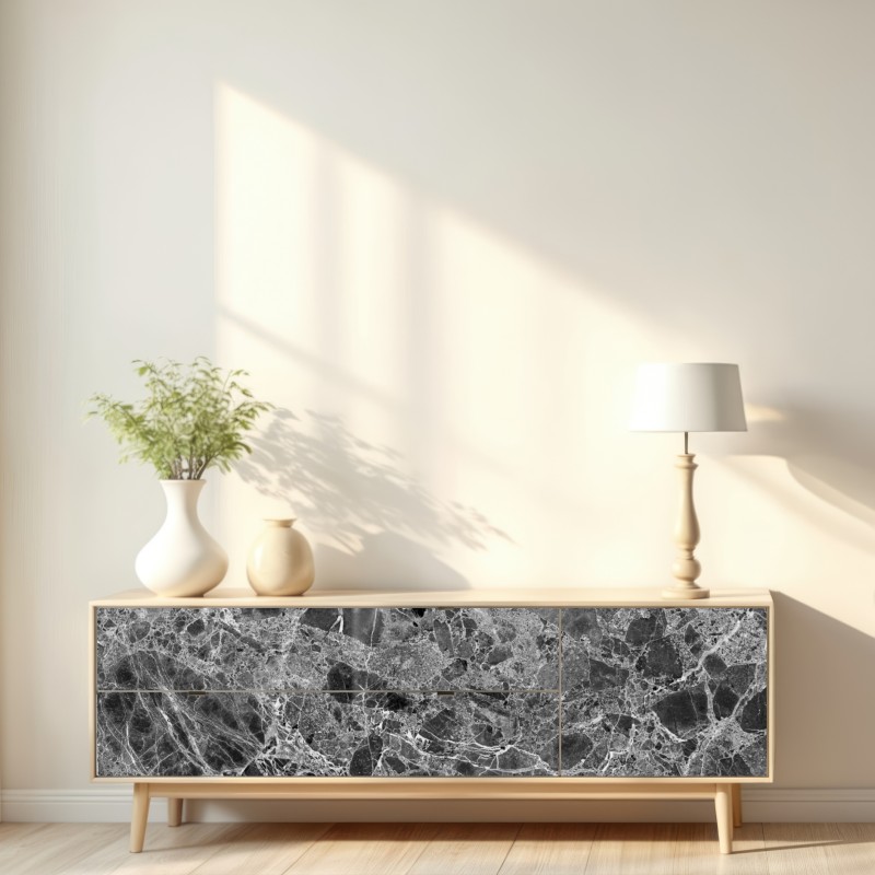 Naklejka repozycjonowalna monochromatyczna tekstura marmuru – Wallissimo® Naklejka repozycjonowalna monochromatyczna tekstura marmuru – Wallissimo®