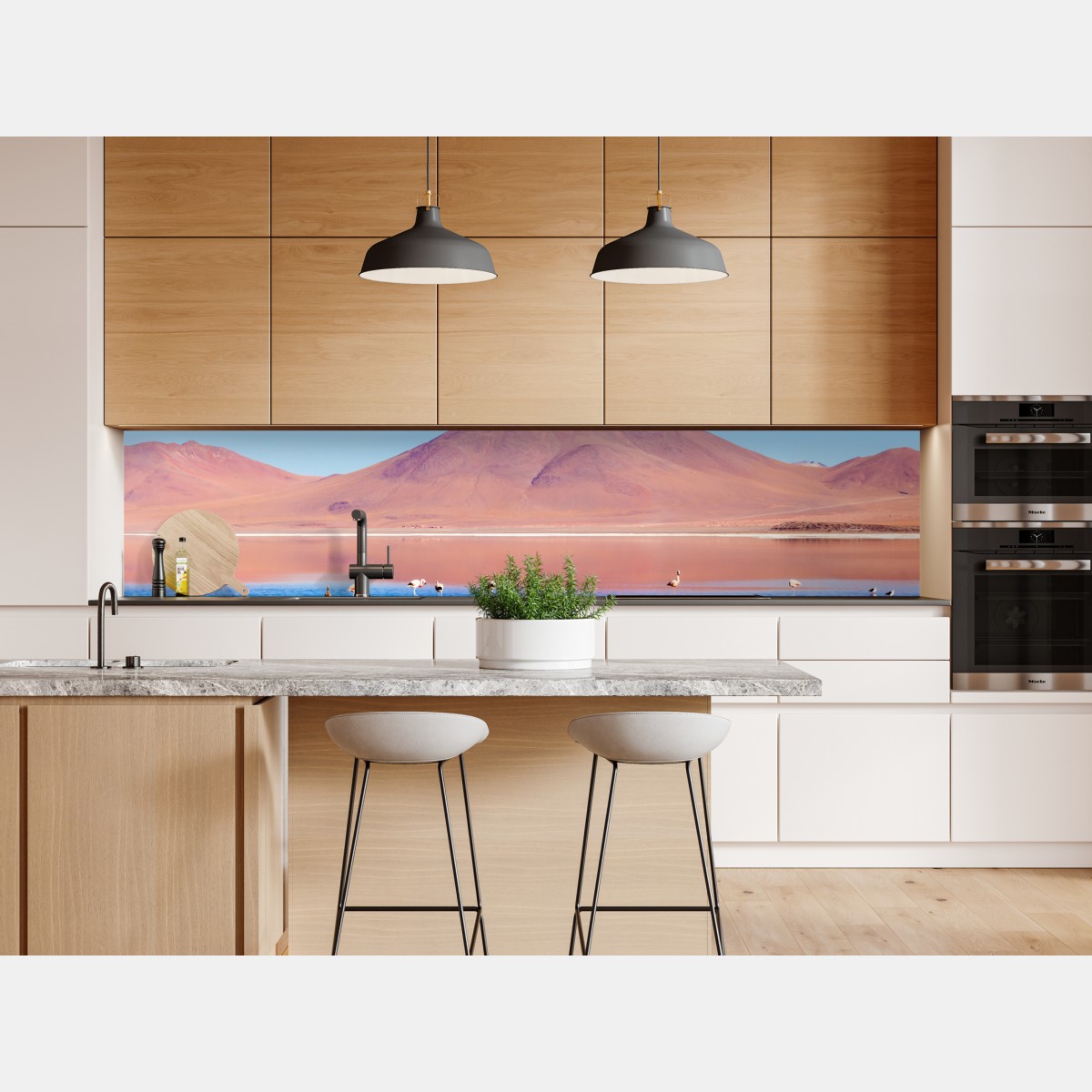 Naklejka repozycjonowalna flamingi nad Laguna Colorada, Boliwia – Wallissimo® Naklejka repozycjonowalna flamingi nad Laguna Colorada, Boliwia – Wallissimo®