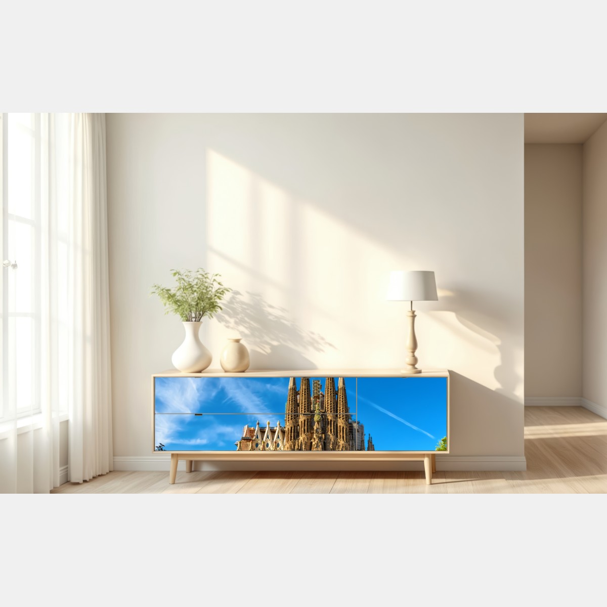 Naklejka repozycjonowalna Sagrada Familia w Barcelonie – Wallissimo® Naklejka repozycjonowalna Sagrada Familia w Barcelonie – Wallissimo®