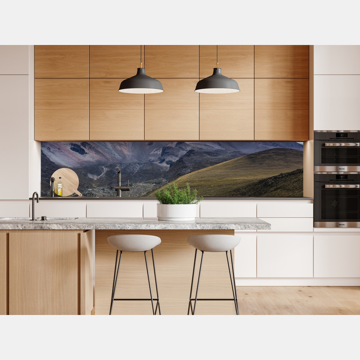 Naklejka repozycjonowalna majestatyczna zaśnieżona dolina górska – Wallissimo® Naklejka repozycjonowalna majestatyczna zaśnieżona dolina górska – Wallissimo®