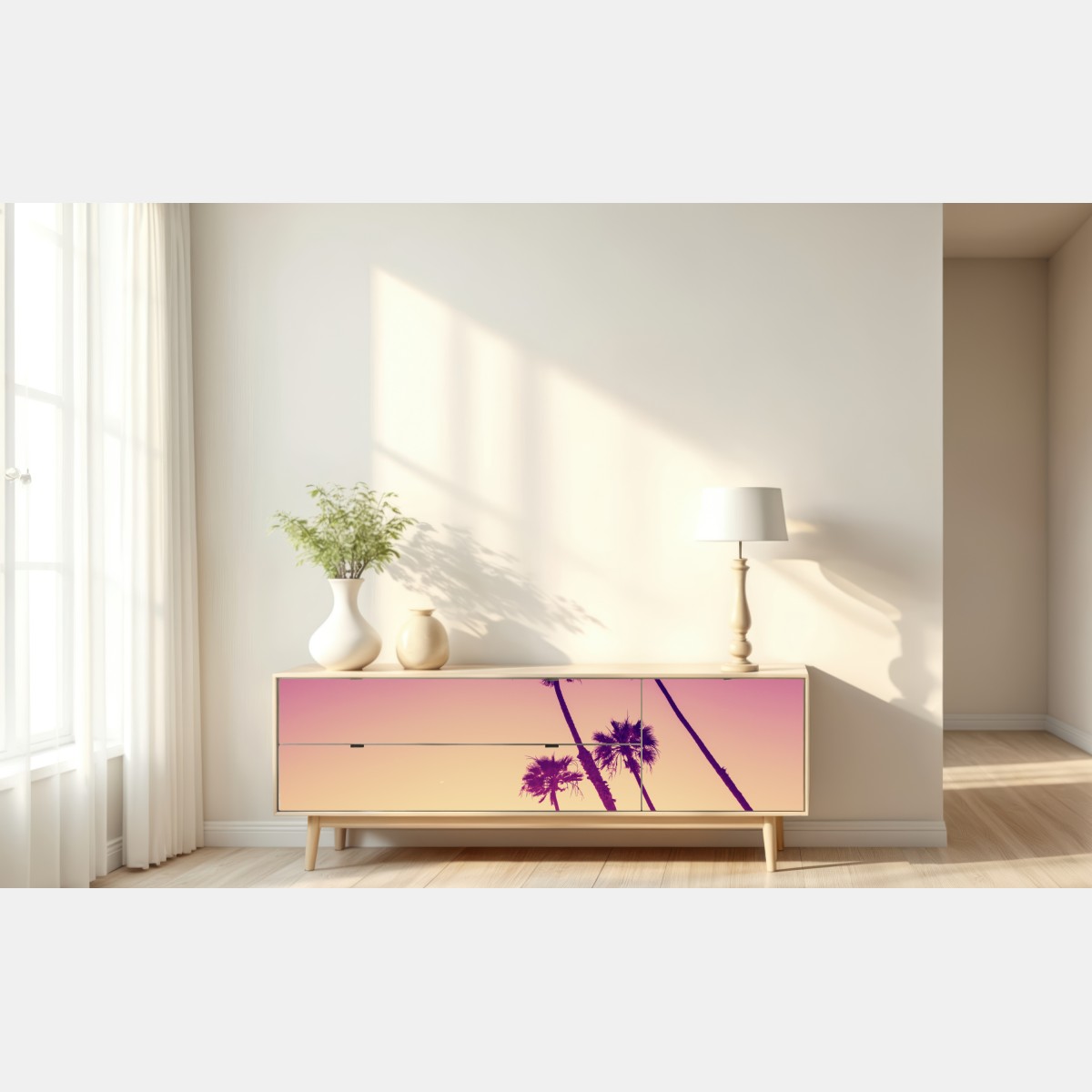 Naklejka repozycjonowalna palmy z Kalifornii na Sunset Cliffs – Wallissimo® Naklejka repozycjonowalna palmy z Kalifornii na Sunset Cliffs – Wallissimo®