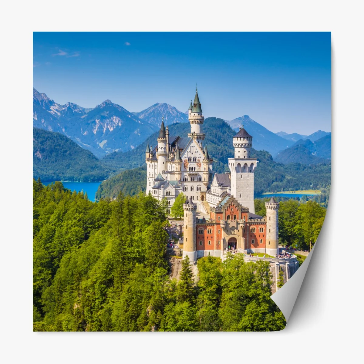 Naklejka repozycjonowalna zamek Neuschwanstein w alpejskim krajobrazie – Wallissimo® Naklejka repozycjonowalna zamek Neuschwanstein w alpejskim krajobrazie – Wallissimo®