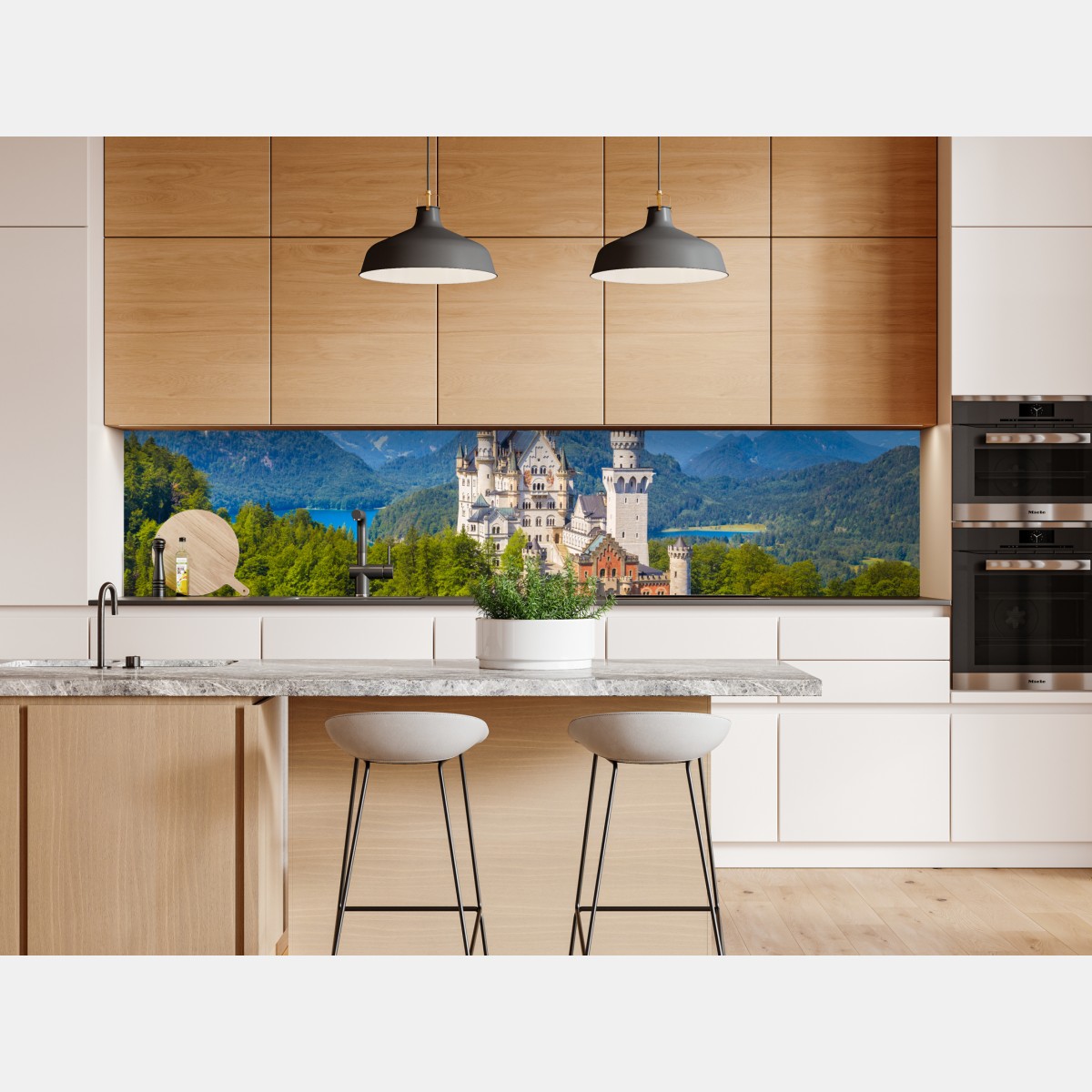 Naklejka repozycjonowalna zamek Neuschwanstein w alpejskim krajobrazie – Wallissimo® Naklejka repozycjonowalna zamek Neuschwanstein w alpejskim krajobrazie – Wallissimo®