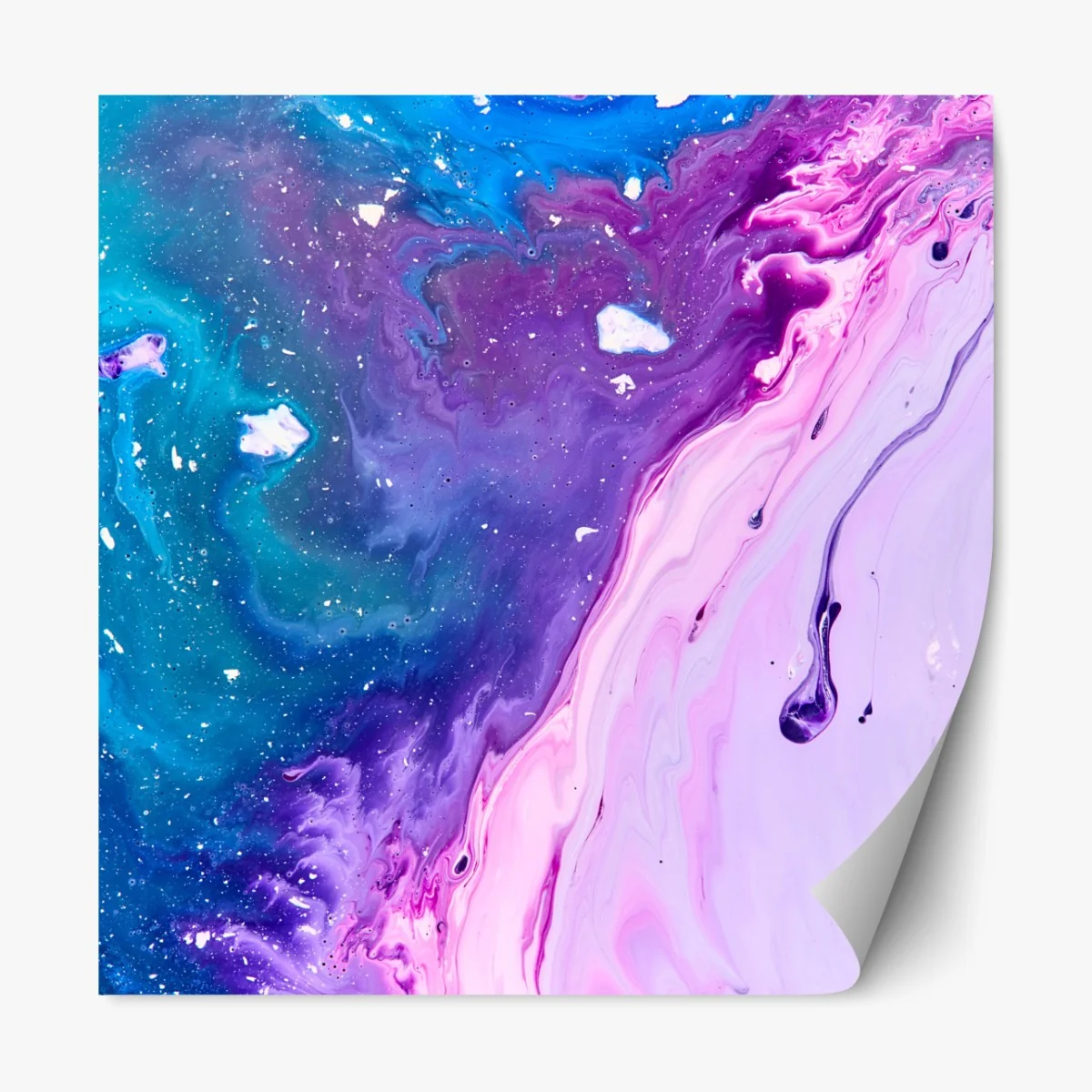 Naklejka repozycjonowalna żywa niebiesko-fioletowa abstrakcja akrylowa – Wallissimo® Naklejka repozycjonowalna żywa niebiesko-fioletowa abstrakcja akrylowa – Wallissimo®