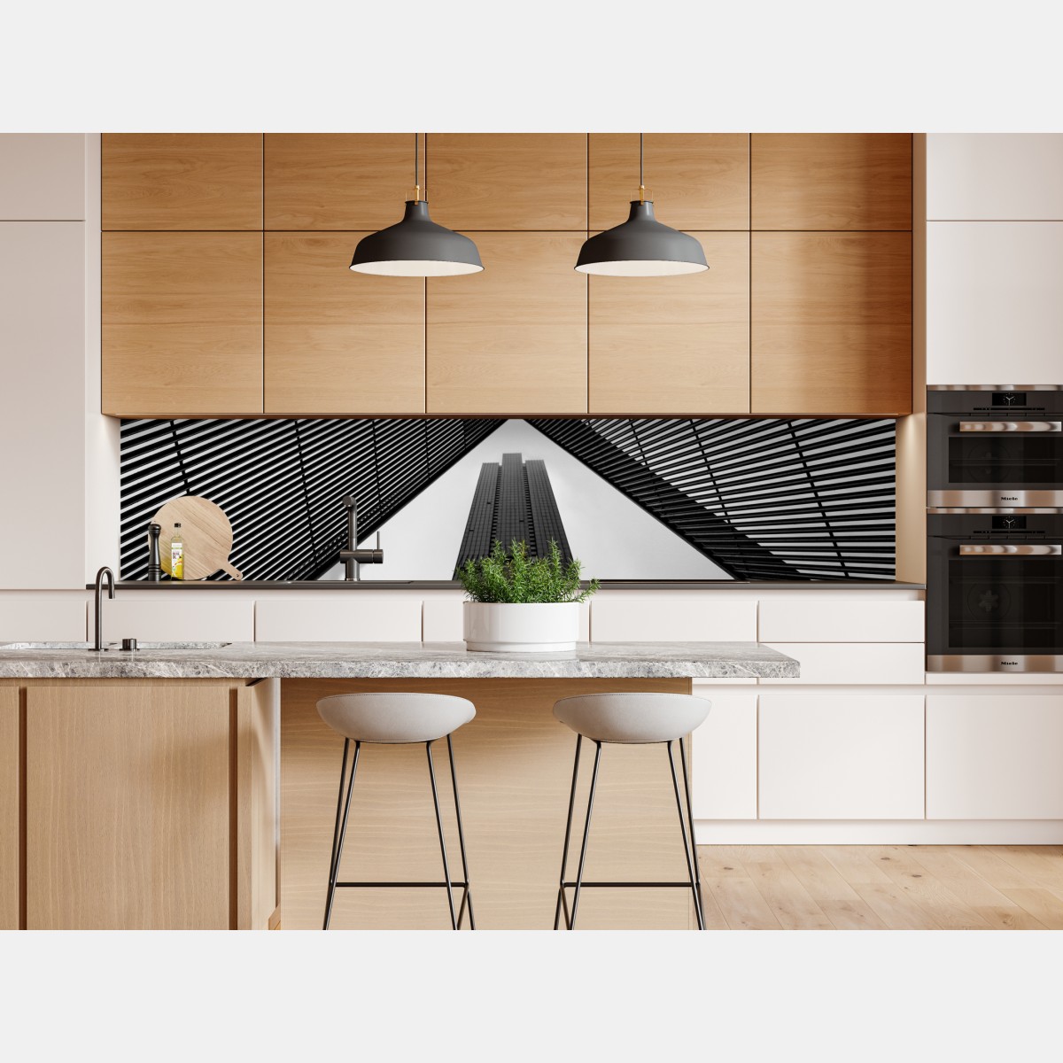 Naklejka repozycjonowalna Melbourne architektura czarno-biała – Wallissimo® Naklejka repozycjonowalna Melbourne architektura czarno-biała – Wallissimo®