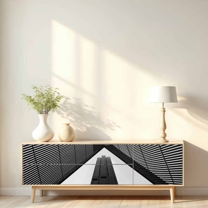 Naklejka repozycjonowalna Melbourne architektura czarno-biała – Wallissimo® Naklejka repozycjonowalna Melbourne architektura czarno-biała – Wallissimo®