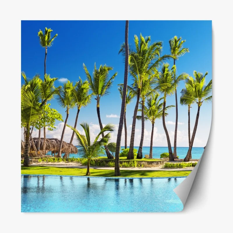 Naklejka repozycjonowalna tropikalny zakątek na plaży w Punta Cana