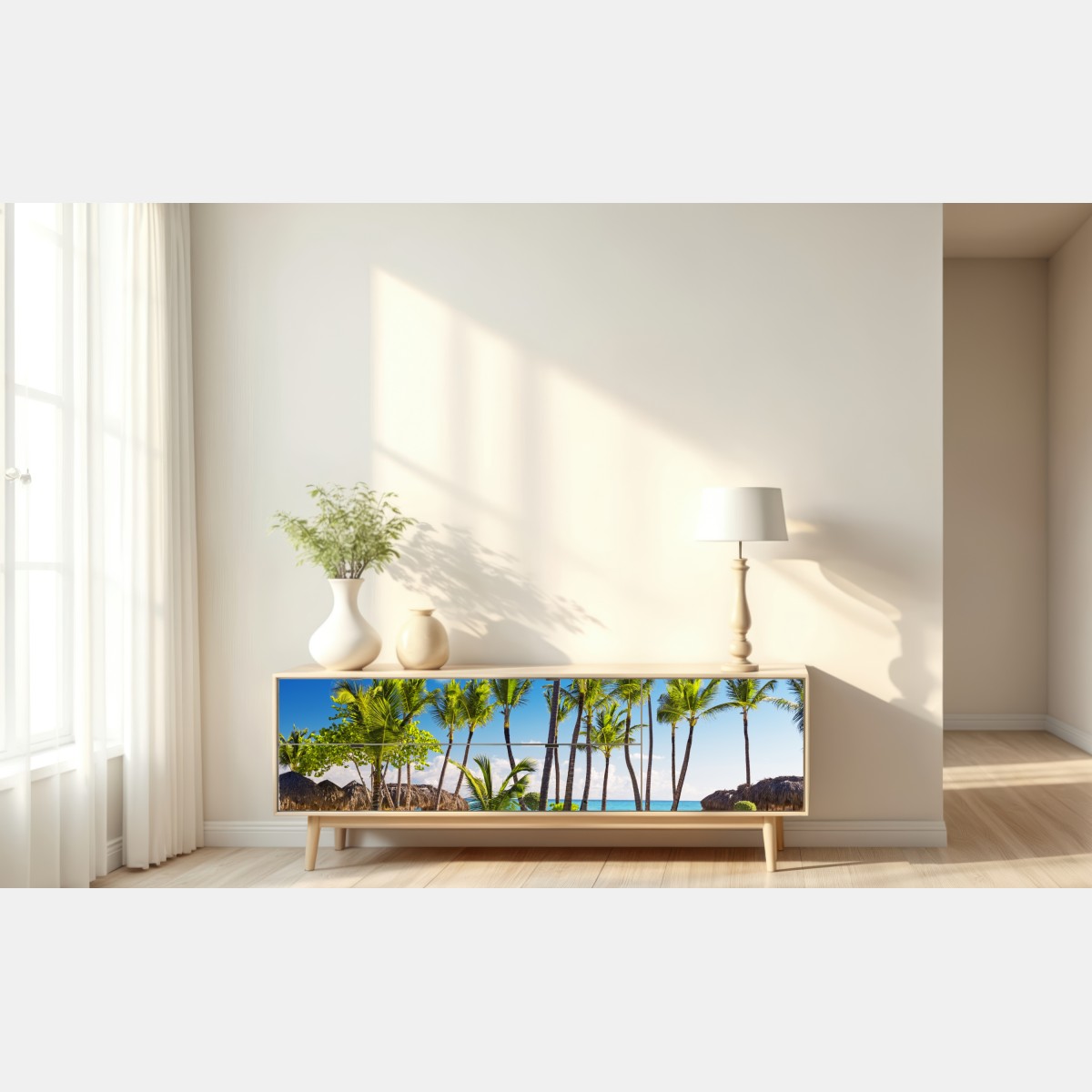 Naklejka repozycjonowalna tropikalny zakątek na plaży w Punta Cana – Wallissimo® Naklejka repozycjonowalna tropikalny zakątek na plaży w Punta Cana – Wallissimo®