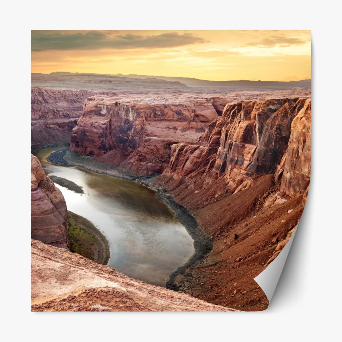 Naklejka repozycjonowalna słoneczny kanion w Horseshoe Bend, rzeka Kolorado – Wallissimo® Naklejka repozycjonowalna słoneczny kanion w Horseshoe Bend, rzeka Kolorado – Wallissimo®