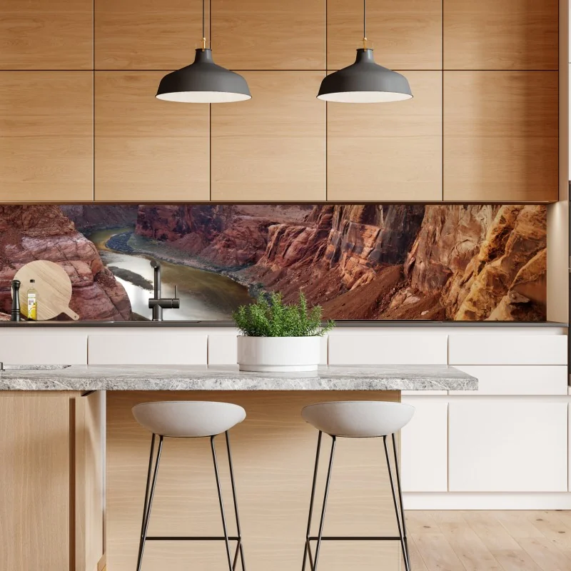 Naklejka repozycjonowalna słoneczny kanion w Horseshoe Bend, rzeka Kolorado – Wallissimo® Naklejka repozycjonowalna słoneczny kanion w Horseshoe Bend, rzeka Kolorado – Wallissimo®