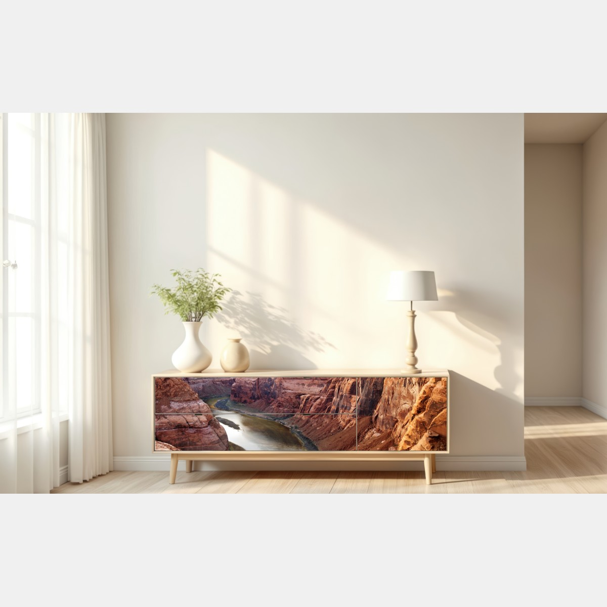 Naklejka repozycjonowalna słoneczny kanion w Horseshoe Bend, rzeka Kolorado – Wallissimo® Naklejka repozycjonowalna słoneczny kanion w Horseshoe Bend, rzeka Kolorado – Wallissimo®