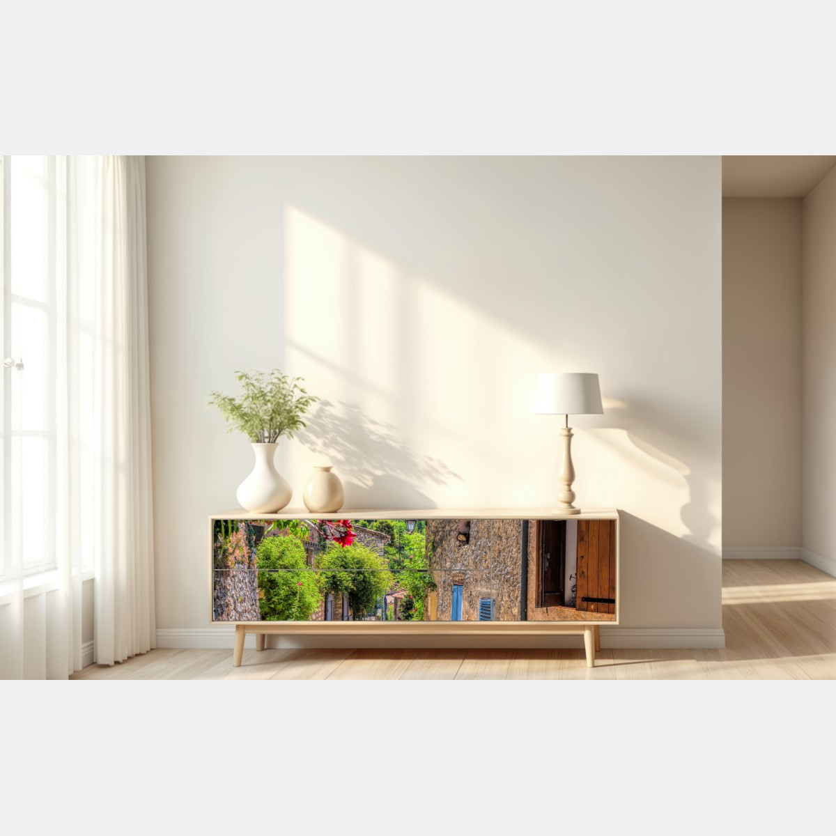 Naklejka repozycjonowalna Moustiers Sainte Marie urokliwa uliczka w Prowansji – Wallissimo® Naklejka repozycjonowalna Moustiers Sainte Marie urokliwa uliczka w Prowansji – Wallissimo®