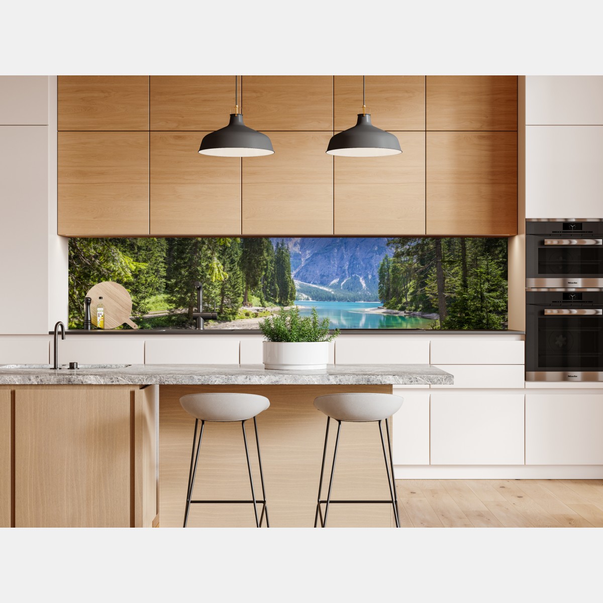 Naklejka repozycjonowalna Pragser Wildsee turkusowe górskie jezioro – Wallissimo® Naklejka repozycjonowalna Pragser Wildsee turkusowe górskie jezioro – Wallissimo®