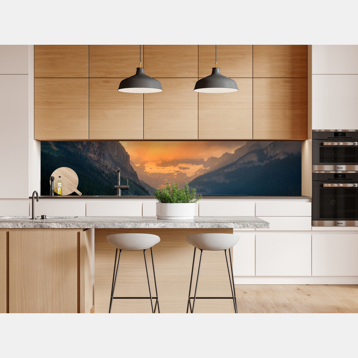 Naklejka repozycjonowalna wschód słońca nad Lake Louise, Banff – Wallissimo® Naklejka repozycjonowalna wschód słońca nad Lake Louise, Banff – Wallissimo®