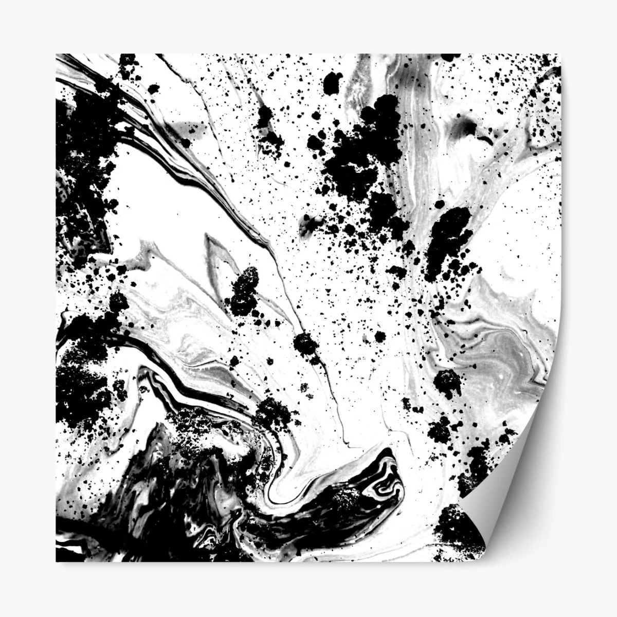 Naklejka repozycjonowalna monochromatyczny marmur atramentowy abstrakcja – Wallissimo® Naklejka repozycjonowalna monochromatyczny marmur atramentowy abstrakcja – Wallissimo®