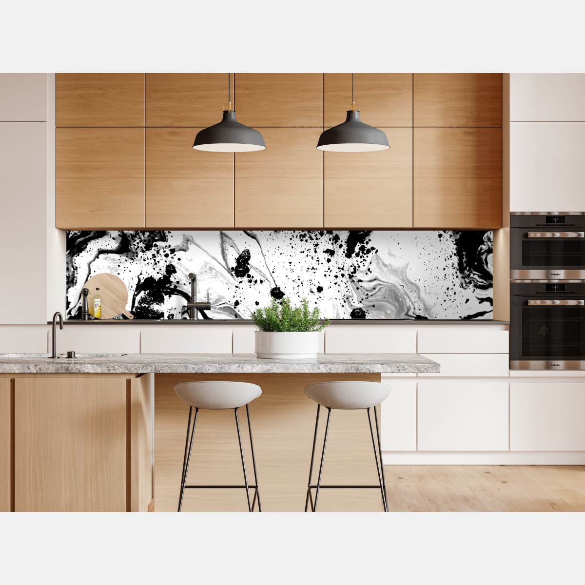 Naklejka repozycjonowalna monochromatyczny marmur atramentowy abstrakcja – Wallissimo® Naklejka repozycjonowalna monochromatyczny marmur atramentowy abstrakcja – Wallissimo®