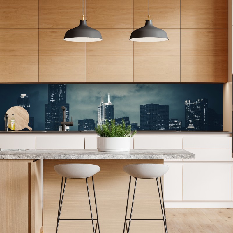 Naklejka repozycjonowalna śnieżna panorama górska – Wallissimo®