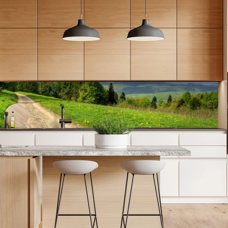 Naklejka repozycjonowalna geometryczna abstrakcja w odcieniach niebieskiego – Wallissimo®