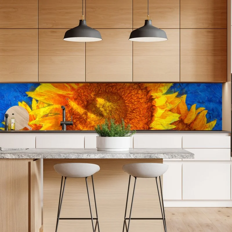 Naklejka repozycjonowalna żywe słoneczniki w stylu Van Gogha – Wallissimo® Naklejka repozycjonowalna żywe słoneczniki w stylu Van Gogha – Wallissimo®