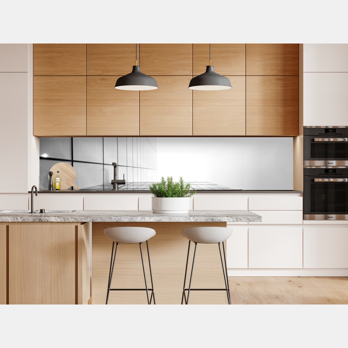 Naklejka repozycjonowalna minimalistyczna perspektywa szklanego wieżowca – Wallissimo® Naklejka repozycjonowalna minimalistyczna perspektywa szklanego wieżowca – Wallissimo®