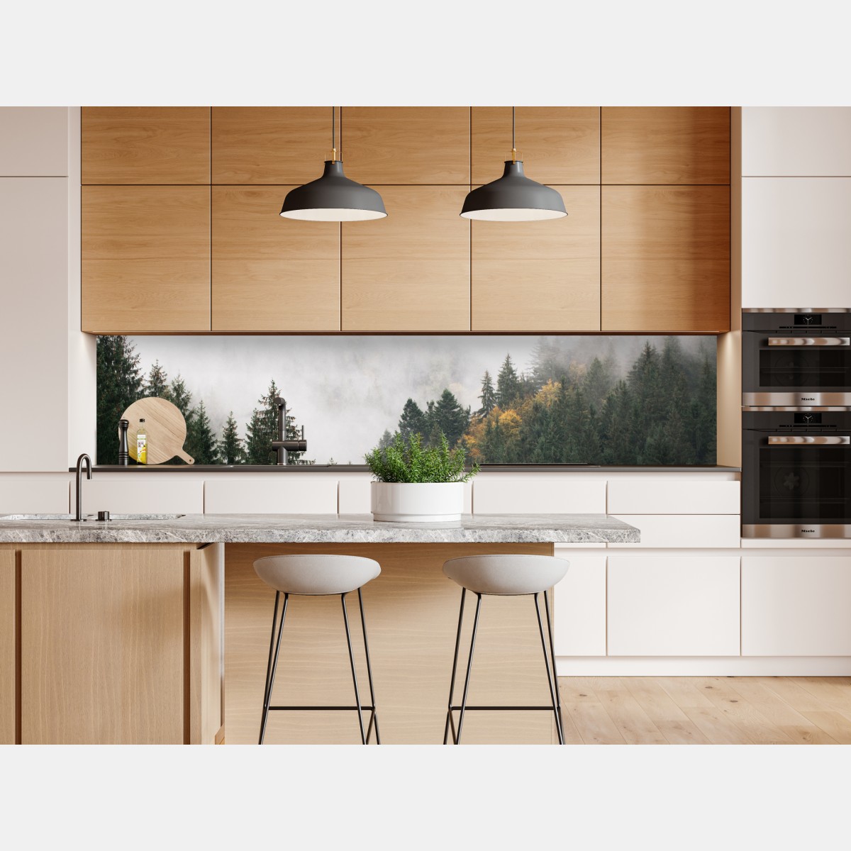 Naklejka repozycjonowalna mglisty górski las – Wallissimo® Naklejka repozycjonowalna mglisty górski las – Wallissimo®