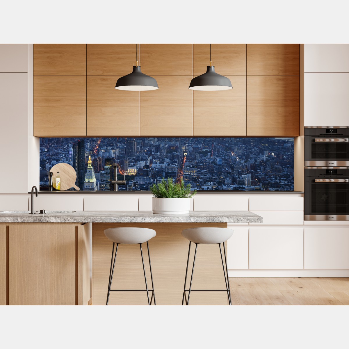 Naklejka repozycjonowalna zachód słońca nad Manhattanem – Wallissimo® Naklejka repozycjonowalna zachód słońca nad Manhattanem – Wallissimo®