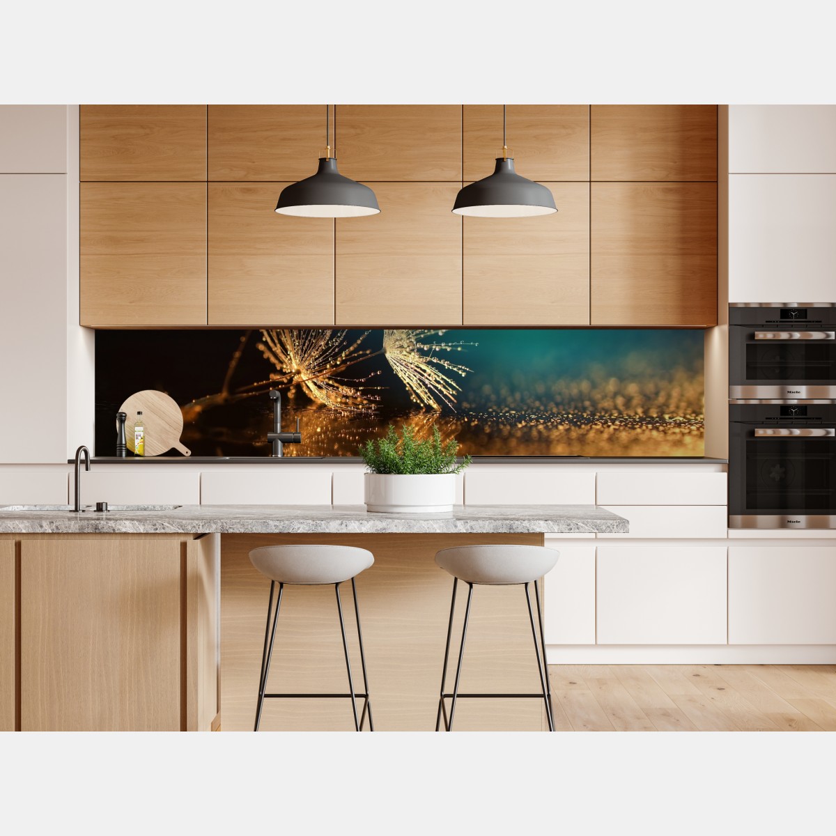 Naklejka repozycjonowalna złote odbicie dmuchawca – Wallissimo® Naklejka repozycjonowalna złote odbicie dmuchawca – Wallissimo®