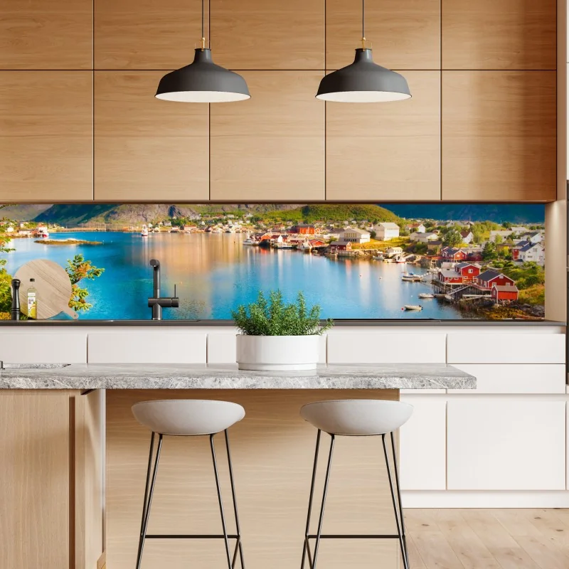 Naklejka repozycjonowalna żurawie i kwiaty persymony – Wallissimo®