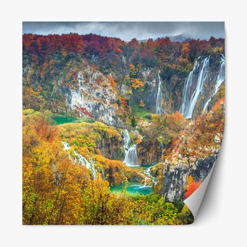 Naklejka repozycjonowalna niebieska geometryczna kompozycja 3d – Wallissimo®