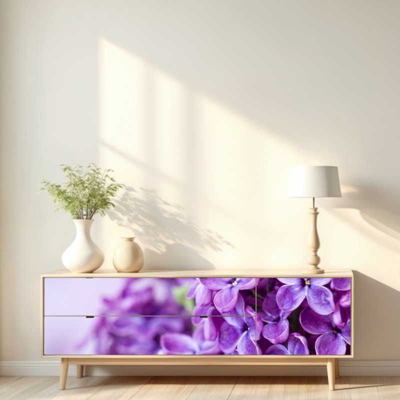 Naklejka repozycjonowalna fioletowe kwiaty lilaka zbliżenie – Wallissimo® Naklejka repozycjonowalna fioletowe kwiaty lilaka zbliżenie – Wallissimo®