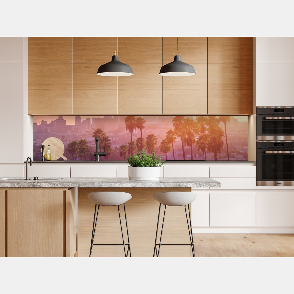 Naklejka repozycjonowalna Los Angeles złoty zachód słońca nad miastem – Wallissimo® Naklejka repozycjonowalna Los Angeles złoty zachód słońca nad miastem – Wallissimo®