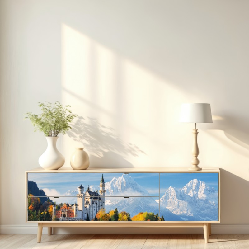 Naklejka repozycjonowalna zamek jak z bajki w Alpach – Wallissimo® Naklejka repozycjonowalna zamek jak z bajki w Alpach – Wallissimo®