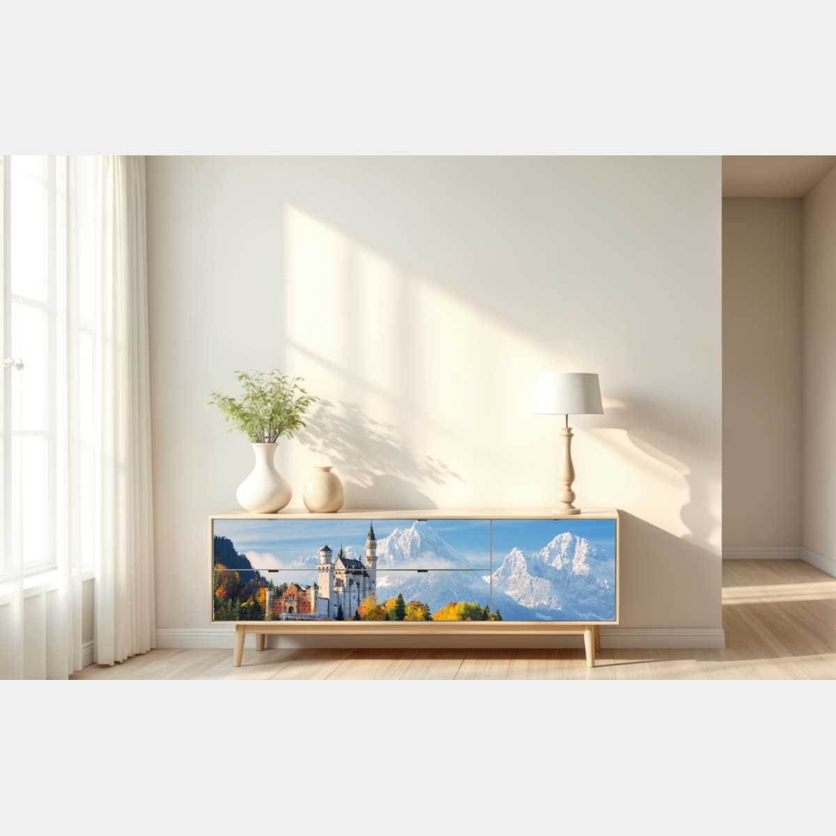 Naklejka repozycjonowalna zamek jak z bajki w Alpach – Wallissimo® Naklejka repozycjonowalna zamek jak z bajki w Alpach – Wallissimo®