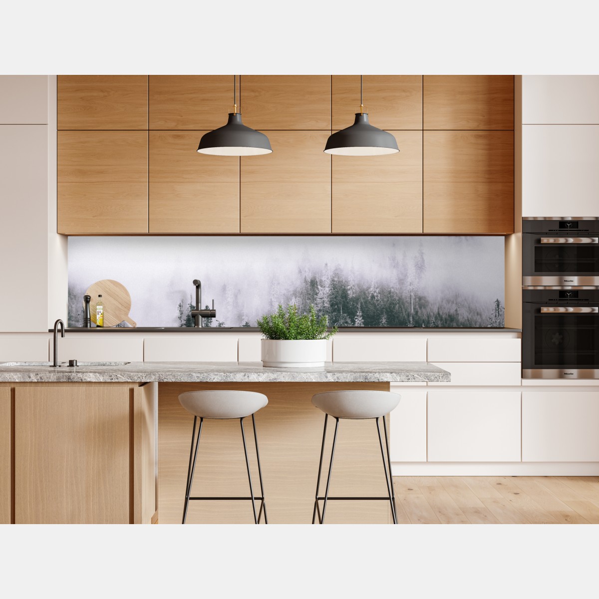 Naklejka repozycjonowalna mglisty las iglasty – Wallissimo® Naklejka repozycjonowalna mglisty las iglasty – Wallissimo®