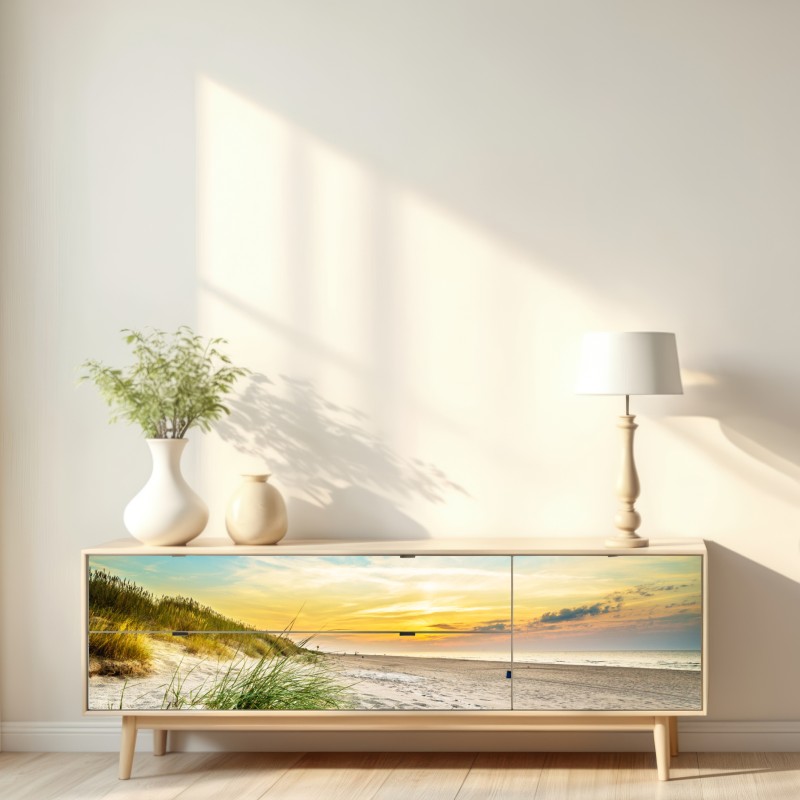 Naklejka repozycjonowalna zachód słońca nad spokojnymi wydmami – Wallissimo® Naklejka repozycjonowalna zachód słońca nad spokojnymi wydmami – Wallissimo®