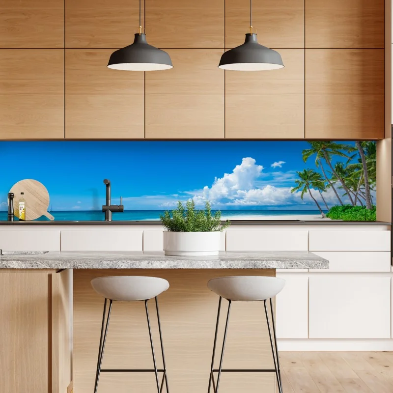 Naklejka repozycjonowalna czerwony botaniczny wzór liści – Wallissimo®