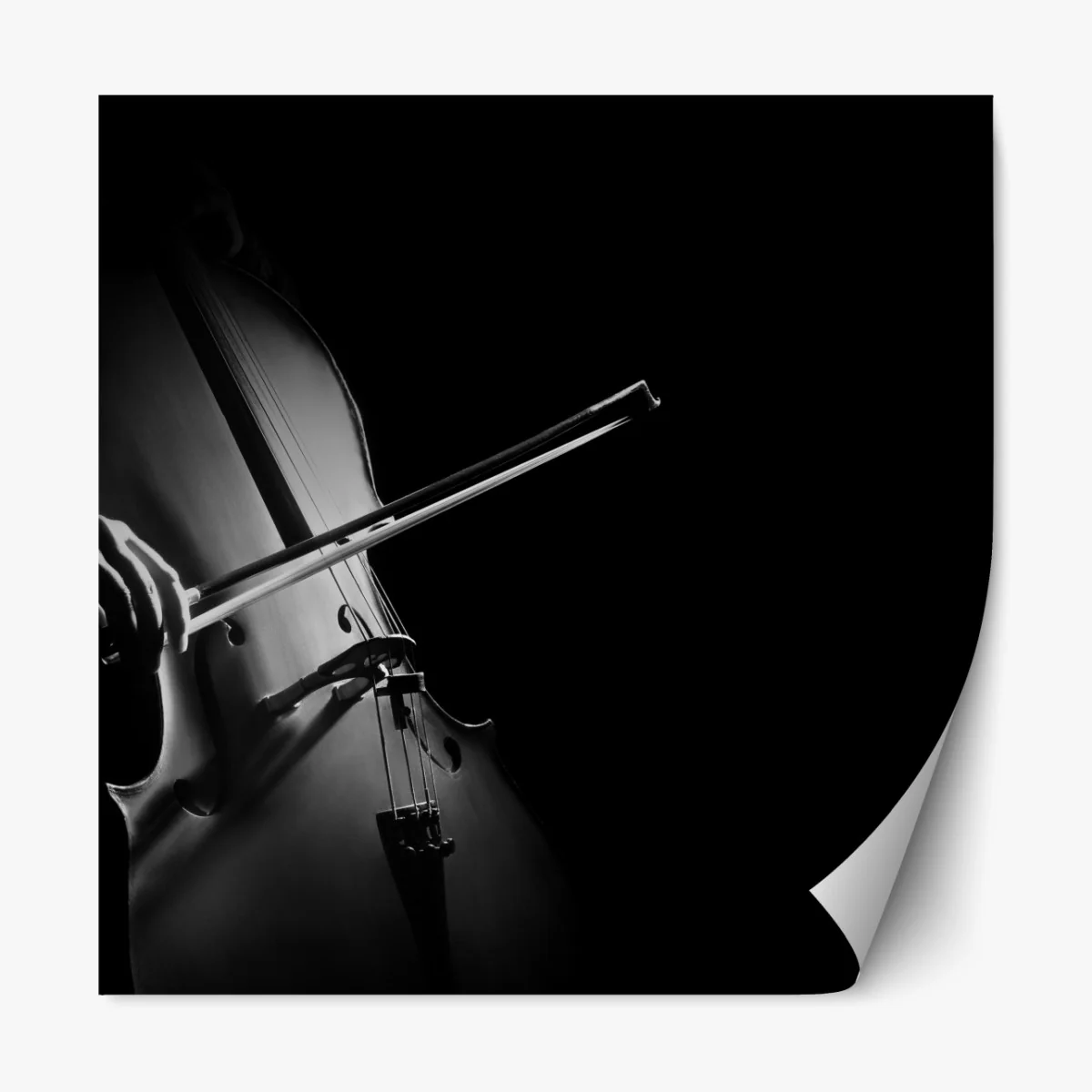 Naklejka repozycjonowalna elegancka wiolonczela czarno-biała – Wallissimo® Naklejka repozycjonowalna elegancka wiolonczela czarno-biała – Wallissimo®
