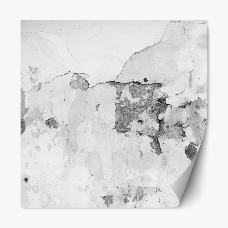 Naklejka repozycjonowalna postarzony tynk na ścianie w odcieniach szarości