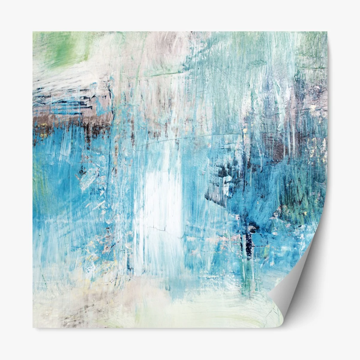 Naklejka repozycjonowalna turkusowa abstrakcyjna faktura olejna – Wallissimo® Naklejka repozycjonowalna turkusowa abstrakcyjna faktura olejna – Wallissimo®