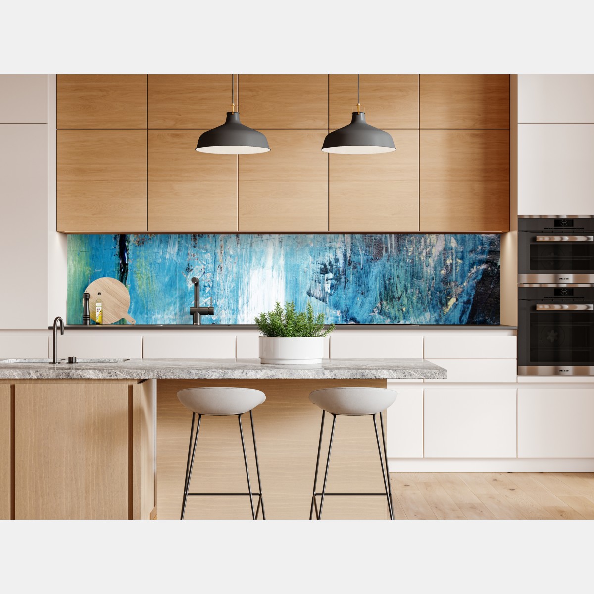 Naklejka repozycjonowalna turkusowa abstrakcyjna faktura olejna – Wallissimo® Naklejka repozycjonowalna turkusowa abstrakcyjna faktura olejna – Wallissimo®