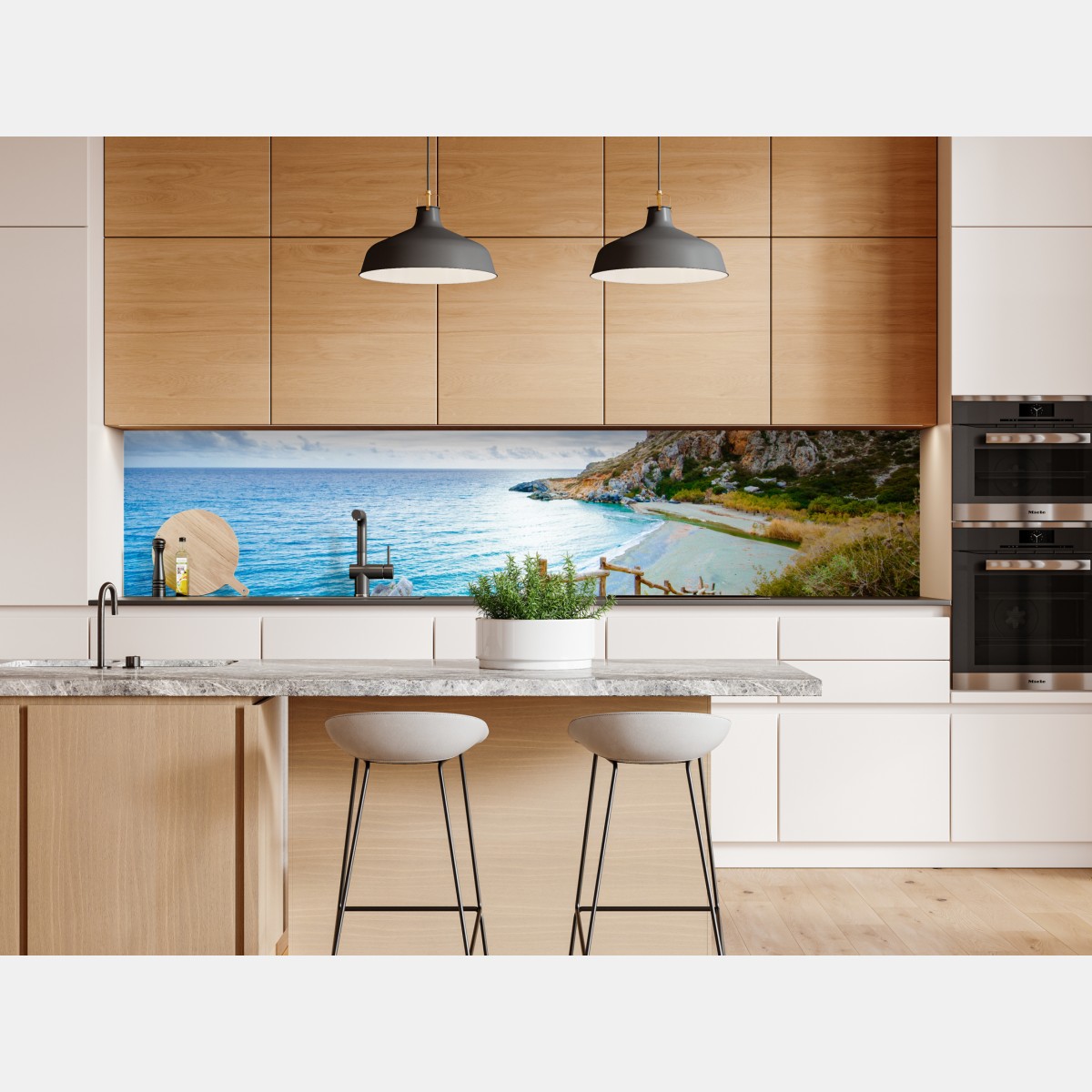 Naklejka repozycjonowalna spokojna turkusowa zatoczka z nadmorską ścieżką – Wallissimo® Naklejka repozycjonowalna spokojna turkusowa zatoczka z nadmorską ścieżką – Wallissimo®