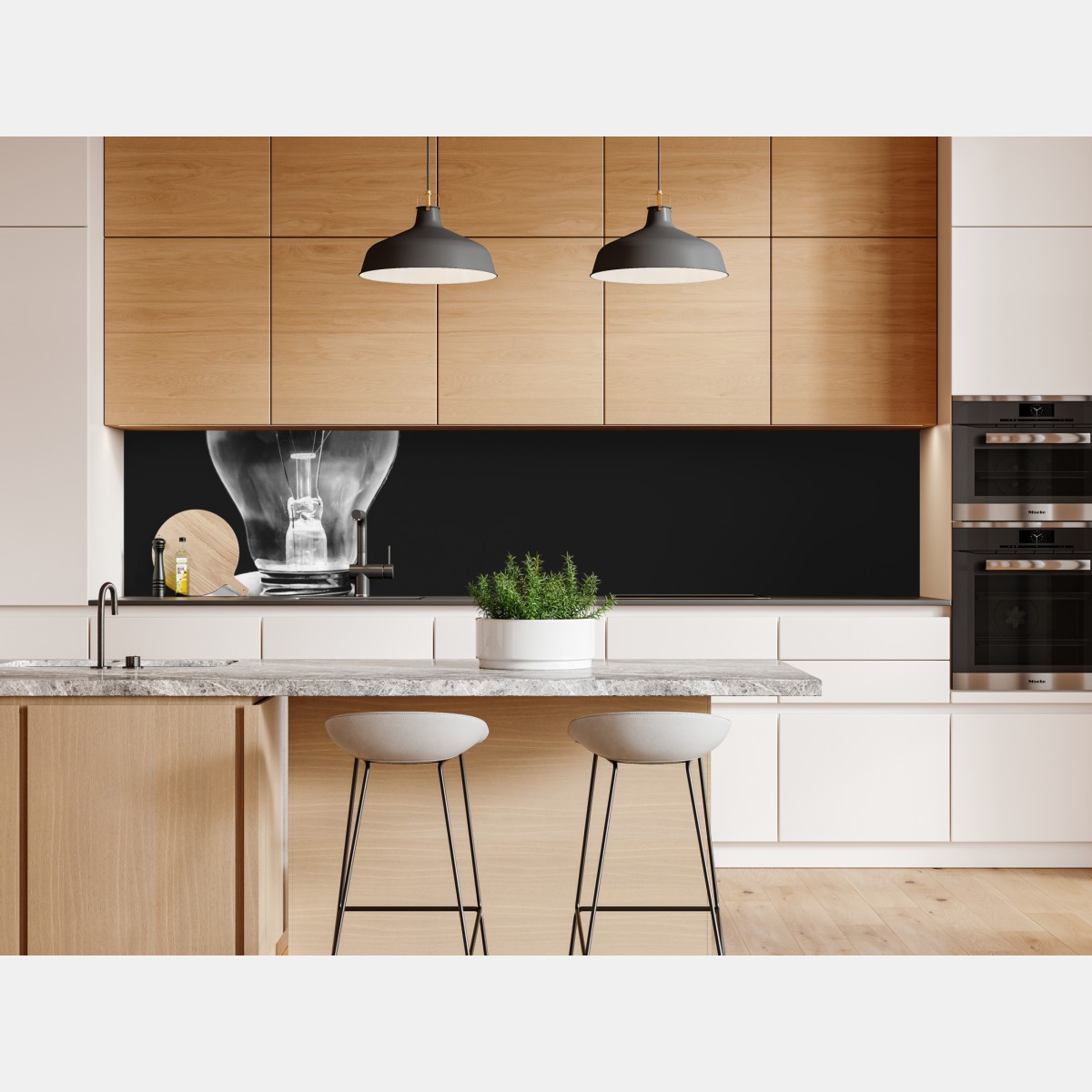 Naklejka repozycjonowalna monochromatyczna ręka trzymająca żarówkę – Wallissimo® Naklejka repozycjonowalna monochromatyczna ręka trzymająca żarówkę – Wallissimo®