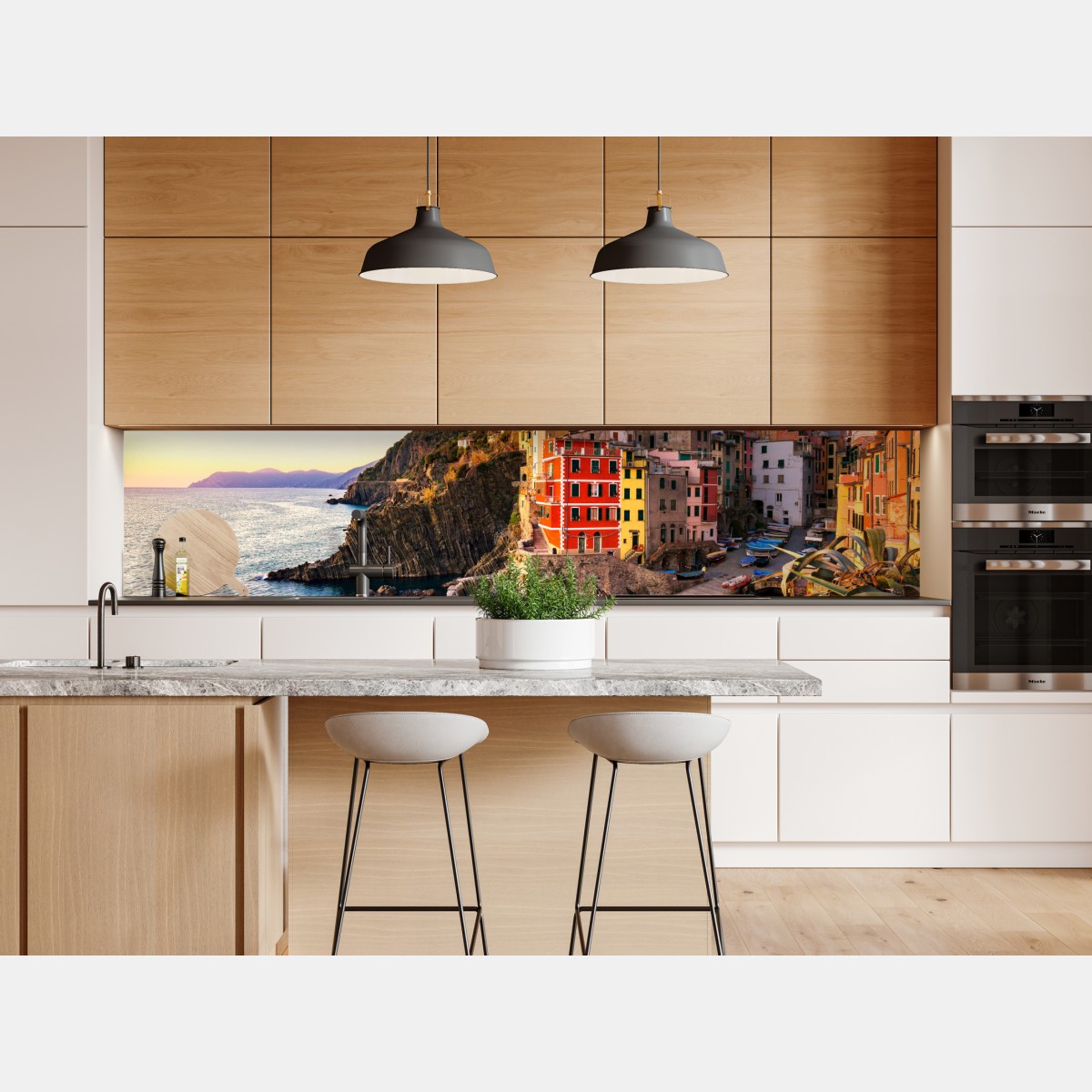 Naklejka repozycjonowalna zachód słońca nad Riomaggiore, Cinque Terre – Wallissimo® Naklejka repozycjonowalna zachód słońca nad Riomaggiore, Cinque Terre – Wallissimo®