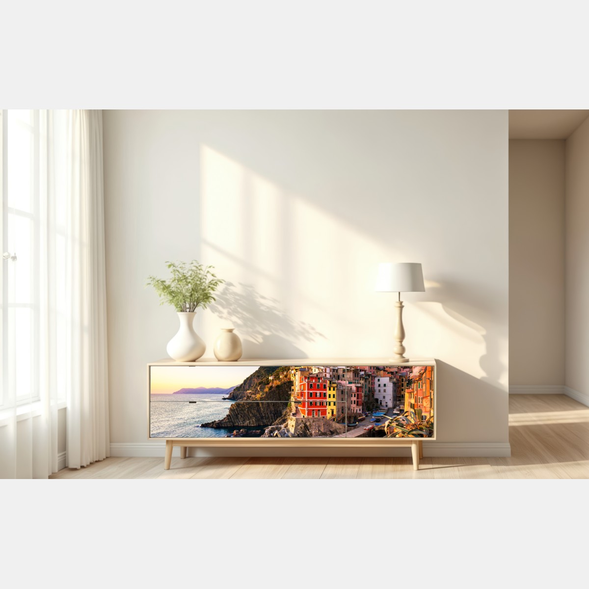 Naklejka repozycjonowalna zachód słońca nad Riomaggiore, Cinque Terre – Wallissimo® Naklejka repozycjonowalna zachód słońca nad Riomaggiore, Cinque Terre – Wallissimo®