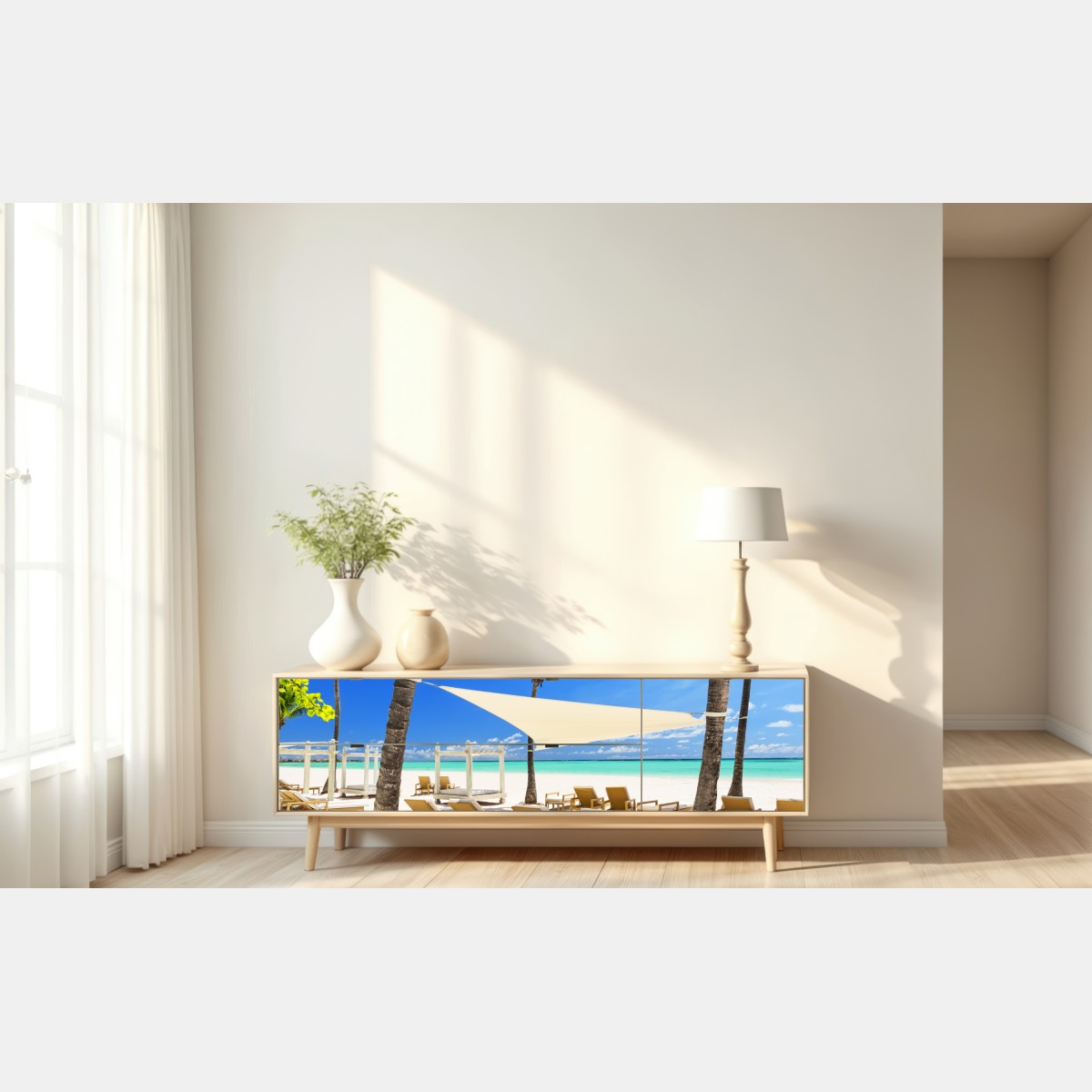 Naklejka repozycjonowalna spokojna plaża w Cap Cana, Dominikana – Wallissimo® Naklejka repozycjonowalna spokojna plaża w Cap Cana, Dominikana – Wallissimo®