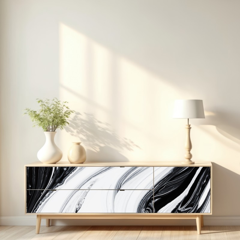 Naklejka repozycjonowalna monochromatyczne marmurowe wiry – Wallissimo® Naklejka repozycjonowalna monochromatyczne marmurowe wiry – Wallissimo®